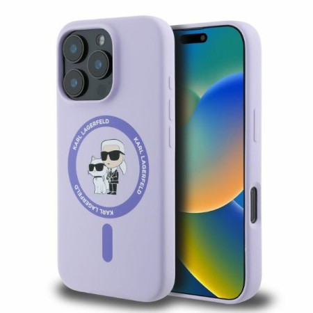 Husa pentru iPhone 16 Pro - Karl Lagerfeld Silicone Ring MagSafe (KLHMP16LSCMKCRHU) - Purple KarlandChoupette