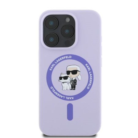 Husa pentru iPhone 16 Pro - Karl Lagerfeld Silicone Ring MagSafe (KLHMP16LSCMKCRHU) - Purple KarlandChoupette