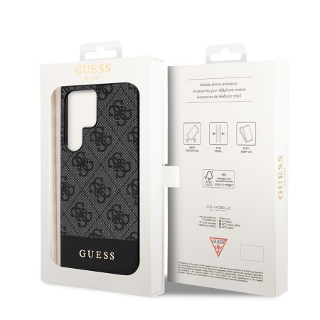 Husa pentru Samsung Galaxy S24 Ultra - Guess Hardcase 4G Stripe Collection (GUHCS24LG4GLGR) - Black