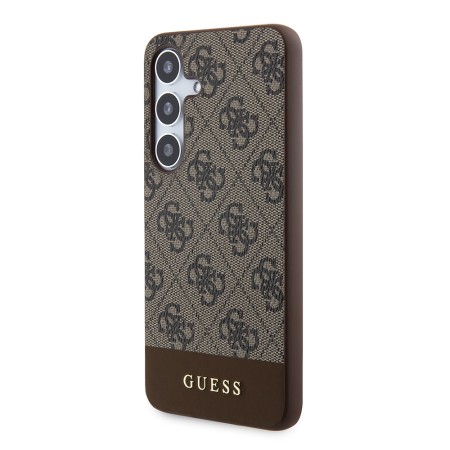 Husa pentru Samsung Galaxy S24 - Guess Hardcase 4G Stripe Collection (GUHCS24SG4GLBR) - Brown