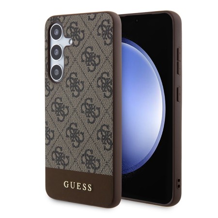 Husa pentru Samsung Galaxy S24 Plus - Guess Hardcase 4G Stripe Collection (GUHCS24MG4GLBR) - Brown