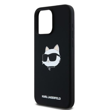 Husa pentru iPhone 15 Pro - Karl Lagerfeld Silicone MagSafe (KLHMP15LSCHPPLK) - Choupette Head