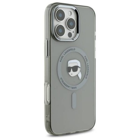 Husa pentru iPhone 16 Pro - Karl Lagerfeld IML MagSafe (KLHMP16LHLSKIK) - Metal Karls Head