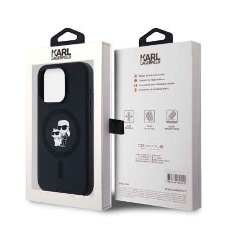 Husa pentru iPhone 15 Pro - Karl Lagerfeld Silicone MagSafe (KLHMP15LSCMKCRHK) - KarlandChoupette