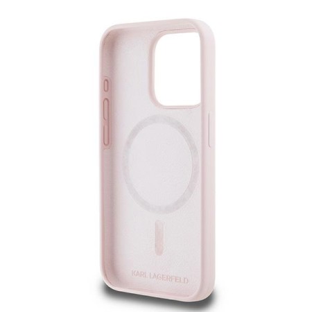 Husa pentru iPhone 15 Pro Max - Karl Lagerfeld Silicone MagSafe (KLHMP15XSKCHPPLP) - Pink KarlandChoupette