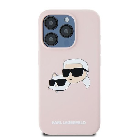 Husa pentru iPhone 15 Pro Max - Karl Lagerfeld Silicone MagSafe (KLHMP15XSKCHPPLP) - Pink KarlandChoupette