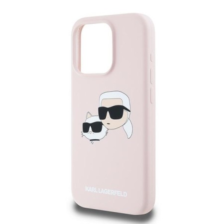 Husa pentru iPhone 15 Pro Max - Karl Lagerfeld Silicone MagSafe (KLHMP15XSKCHPPLP) - Pink KarlandChoupette