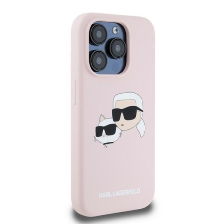 Husa pentru iPhone 15 Pro Max - Karl Lagerfeld Silicone MagSafe (KLHMP15XSKCHPPLP) - Pink KarlandChoupette