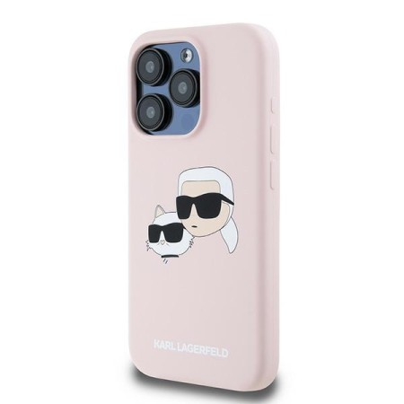 Husa pentru iPhone 15 Pro Max - Karl Lagerfeld Silicone MagSafe (KLHMP15XSKCHPPLP) - Pink KarlandChoupette