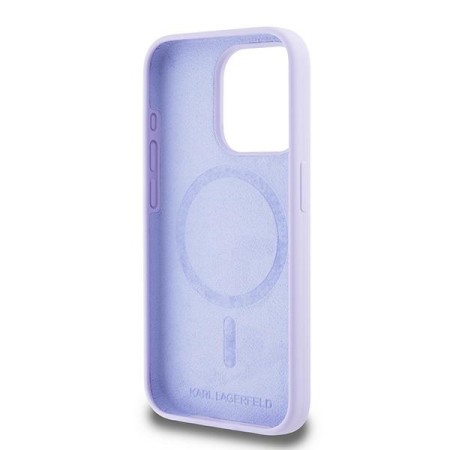 Husa pentru iPhone 15 Pro - Karl Lagerfeld Silicone Ring MagSafe (KLHMP15LSCMKCRHU) - Purple KarlandChoupette