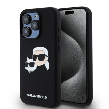 Husa pentru iPhone 15 Pro Max - Karl Lagerfeld Silicone MagSafe (KLHMP15XSKCHPPLK) - KarlandChoupette