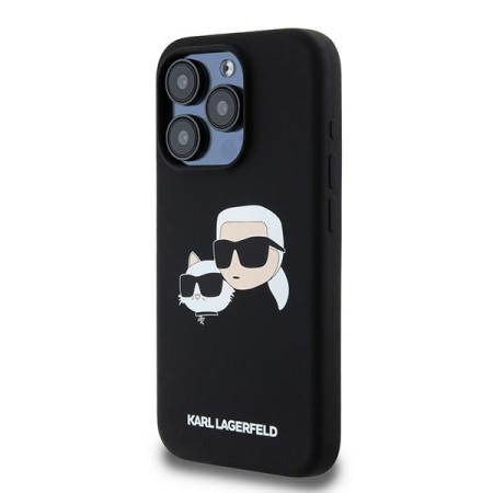 Husa pentru iPhone 15 Pro Max - Karl Lagerfeld Silicone MagSafe (KLHMP15XSKCHPPLK) - KarlandChoupette