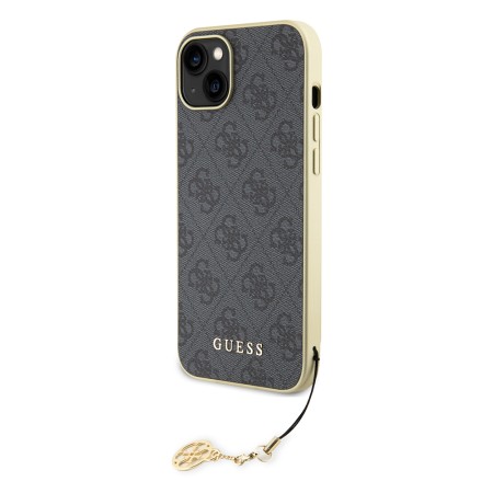 Husa pentru iPhone 15 / iPhone 14 / iPhone 13 - Guess Hardcase 4G Charms Collection (GUHCP15SGF4GGR) - Grey