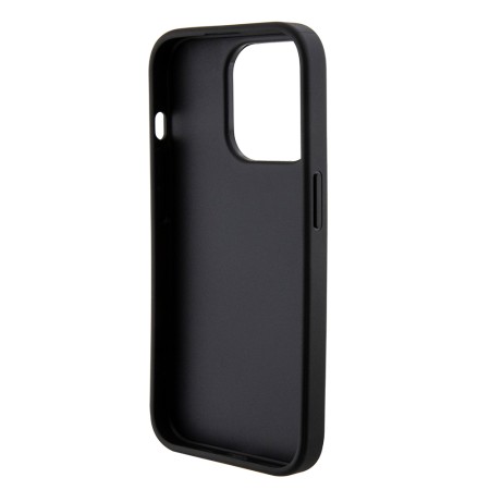 Husa pentru iPhone 15 Pro - Guess Grip Stand 4G Saffiano Strass (GUHCP15LPGSSADK) - Black