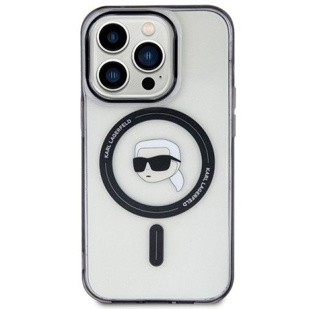 Husa pentru iPhone 15 Pro Max - Karl Lagerfeld IML MagSafe (KLHMP15XHKHNOTK) - Transparent Karls Head