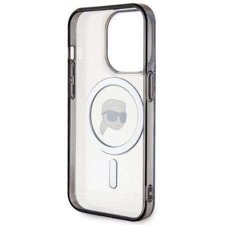 Husa pentru iPhone 15 Pro Max - Karl Lagerfeld IML MagSafe (KLHMP15XHKHNOTK) - Transparent Karls Head