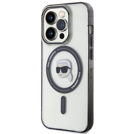 Husa pentru iPhone 15 Pro Max - Karl Lagerfeld IML MagSafe (KLHMP15XHKHNOTK) - Transparent Karls Head