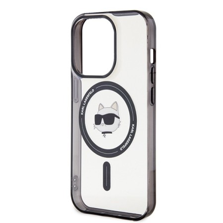 Husa pentru iPhone 15 Pro Max - Karl Lagerfeld IML MagSafe (KLHMP15XHCHNOTK) - Transparent Choupettes Head