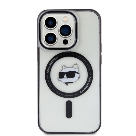 Husa pentru iPhone 15 Pro Max - Karl Lagerfeld IML MagSafe (KLHMP15XHCHNOTK) - Transparent Choupettes Head