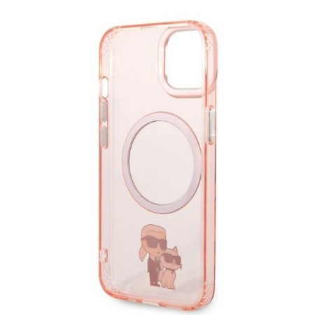 Husa iPhone 15 Plus / iPhone 14 Plus - Karl Lagerfeld Hardcase MagSafe (KLHMP14MHNKCIP) - Pink Iconic KarlandChoupette