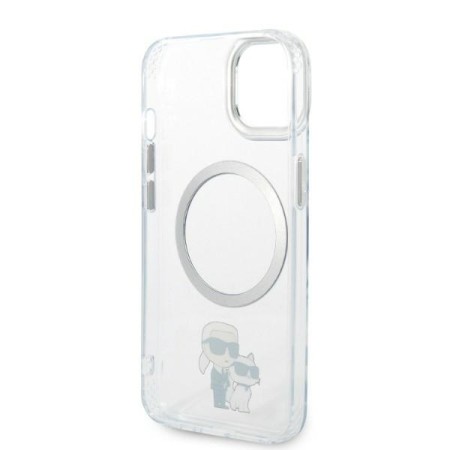 Husa iPhone 15 Plus / iPhone 14 Plus - Karl Lagerfeld Hardcase MagSafe (KLHMP14MHNKCIT) - Clear Iconic KarlandChoupette