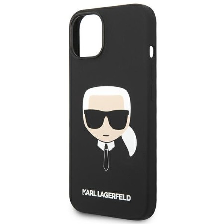 Husa pentru iPhone 15 Plus / iPhone 14 Plus - Karl Lagerfeld Silicone MagSafe (KLHMP14MSLKHBK) - Karls Head