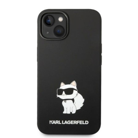 Husa pentru iPhone 15 Plus / iPhone 14 Plus - Karl Lagerfeld Silicone MagSafe (KLHMP14MSNCHBCK) - Choupette