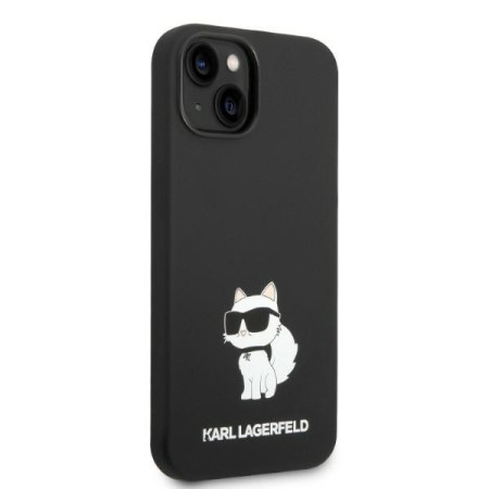 Husa pentru iPhone 15 Plus / iPhone 14 Plus - Karl Lagerfeld Silicone MagSafe (KLHMP14MSNCHBCK) - Choupette