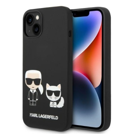 Husa pentru iPhone 15 Plus / iPhone 14 Plus - Karl Lagerfeld Silicone Liquid MagSafe (KLHMP14MSSKCK) - KarlandChoupette