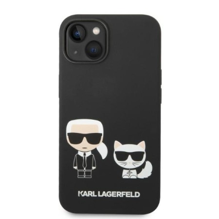 Husa pentru iPhone 15 Plus / iPhone 14 Plus - Karl Lagerfeld Silicone Liquid MagSafe (KLHMP14MSSKCK) - KarlandChoupette