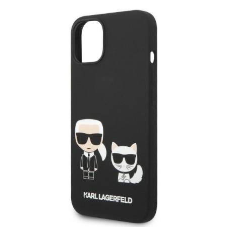 Husa pentru iPhone 15 Plus / iPhone 14 Plus - Karl Lagerfeld Silicone Liquid MagSafe (KLHMP14MSSKCK) - KarlandChoupette