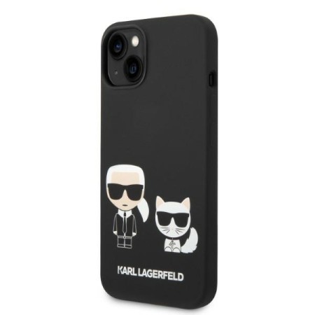 Husa pentru iPhone 15 Plus / iPhone 14 Plus - Karl Lagerfeld Silicone Liquid MagSafe (KLHMP14MSSKCK) - KarlandChoupette