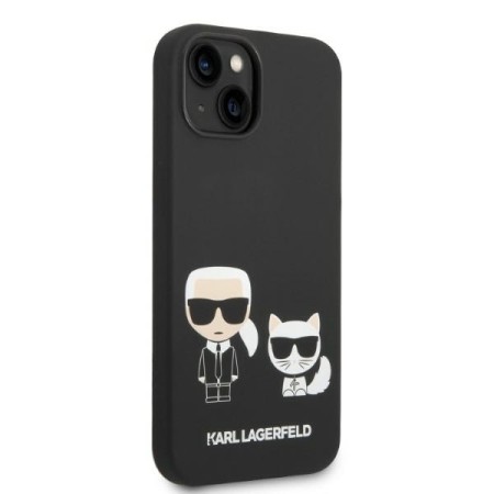 Husa pentru iPhone 15 Plus / iPhone 14 Plus - Karl Lagerfeld Silicone Liquid MagSafe (KLHMP14MSSKCK) - KarlandChoupette