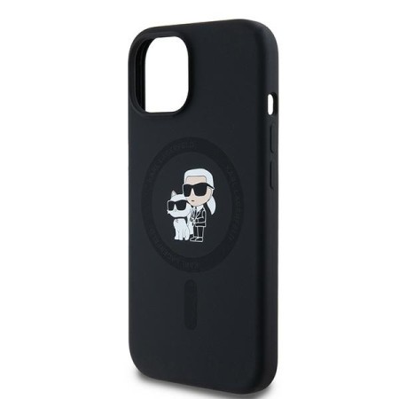 Husa pentru iPhone 15 Plus / iPhone 14 Plus - Karl Lagerfeld Silicone MagSafe (KLHMP15MSCMKCRHK) - KarlandChoupette