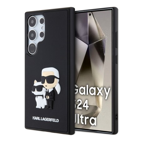 Husa pentru Samsung Galaxy S24 Ultra - Karl Lagerfeld 3D Design (KLHCS24L3DRKCNK) - Rubber KarlandChoupette