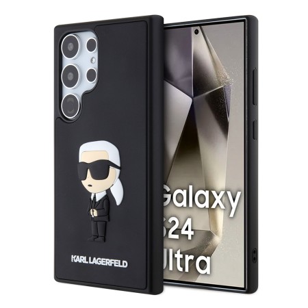 Husa pentru Samsung Galaxy S24 Ultra - Karl Lagerfeld 3D Design (KLHCS24L3DRKINK) - Rubber Ikonik