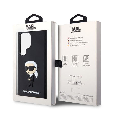 Husa pentru Samsung Galaxy S24 Ultra - Karl Lagerfeld 3D Design (KLHCS24L3DRKINK) - Rubber Ikonik