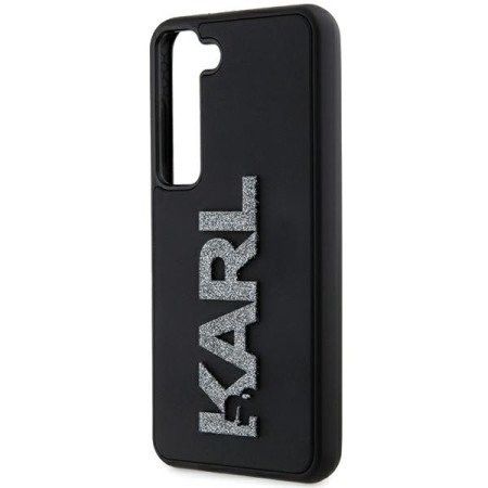 Husa pentru Samsung Galaxy S24 - Karl Lagerfeld 3D Design (KLHCS24S3DMBKCK) - Rubber Glitter Logo