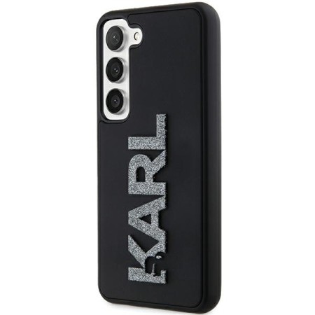 Husa pentru Samsung Galaxy S24 - Karl Lagerfeld 3D Design (KLHCS24S3DMBKCK) - Rubber Glitter Logo