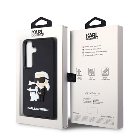 Husa pentru Samsung Galaxy S24 - Karl Lagerfeld 3D Design (KLHCS24S3DRKCNK) - Rubber KarlandChoupette