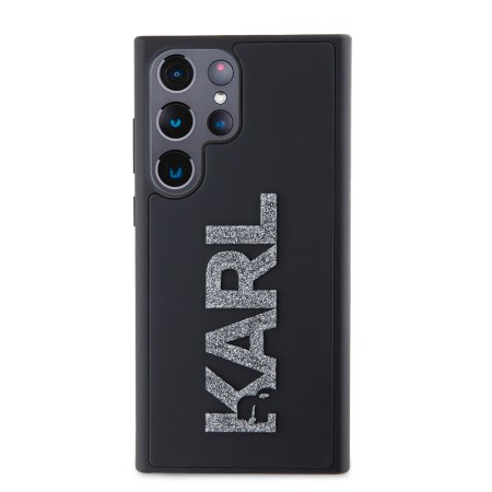 Husa pentru Samsung Galaxy S23 Ultra - Karl Lagerfeld 3D Design (KLHCS23L3DMBKCK) - Rubber Glitter Logo