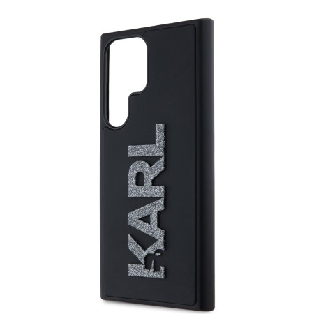 Husa pentru Samsung Galaxy S23 Ultra - Karl Lagerfeld 3D Design (KLHCS23L3DMBKCK) - Rubber Glitter Logo