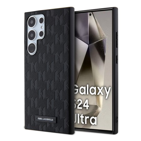 Husa pentru Samsung Galaxy S24 Ultra - Karl Lagerfeld Saffiano (KLHCS24LSAKLHPK) - Mono Metal Logo