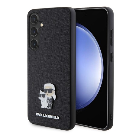 Husa pentru Samsung Galaxy S24 Plus - Karl Lagerfeld Saffiano (KLHCS24MPSAKCMPK) - KarlandChoupette Metal Pin