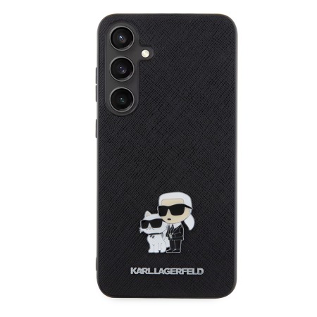 Husa pentru Samsung Galaxy S24 Plus - Karl Lagerfeld Saffiano (KLHCS24MPSAKCMPK) - KarlandChoupette Metal Pin