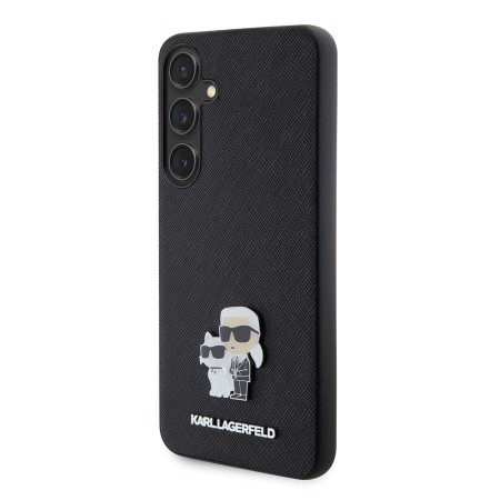 Husa pentru Samsung Galaxy S24 Plus - Karl Lagerfeld Saffiano (KLHCS24MPSAKCMPK) - KarlandChoupette Metal Pin