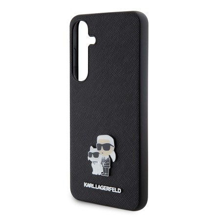 Husa pentru Samsung Galaxy S24 Plus - Karl Lagerfeld Saffiano (KLHCS24MPSAKCMPK) - KarlandChoupette Metal Pin