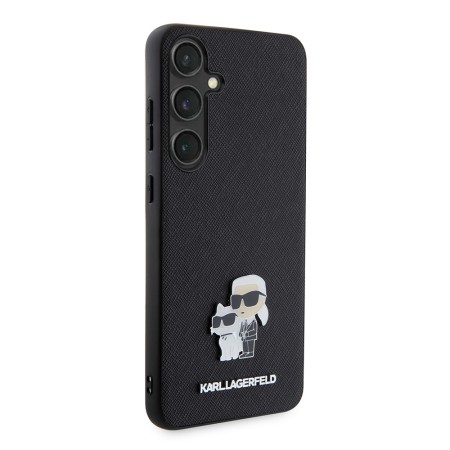 Husa pentru Samsung Galaxy S24 Plus - Karl Lagerfeld Saffiano (KLHCS24MPSAKCMPK) - KarlandChoupette Metal Pin