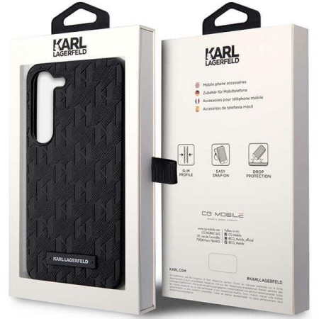 Husa pentru Samsung Galaxy S24 Plus - Karl Lagerfeld Saffiano (KLHCS24MSAKLHPK) - Mono Metal Logo