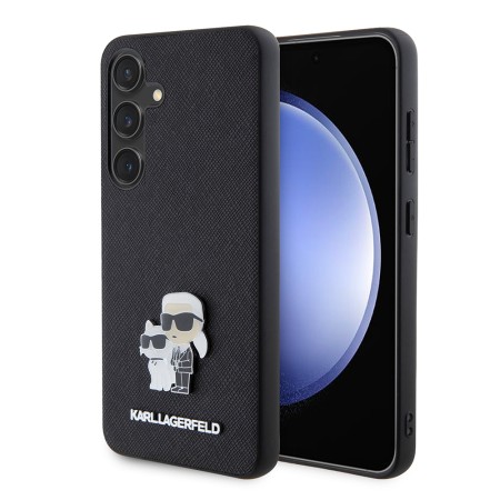 Husa pentru Samsung Galaxy S24 - Karl Lagerfeld Saffiano (KLHCS24SPSAKCMPK) - KarlandChoupette Metal Pin